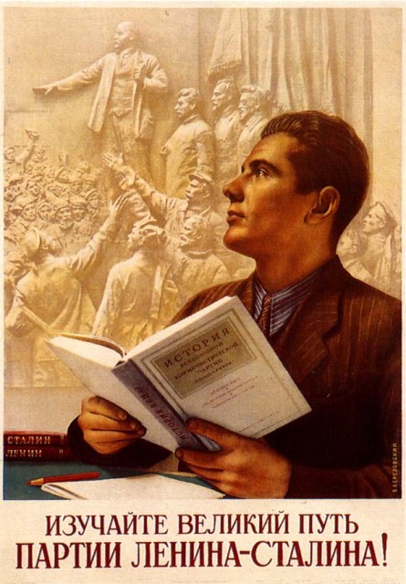Study the great track of Lenin and Stalin